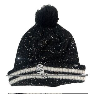 Chicago White Sox 47 Brand Knit Beanie Black Glitter One Size Womens MLB